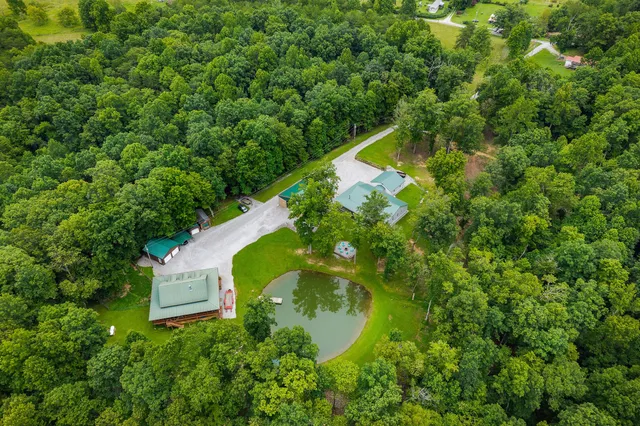 a view of a yard and mountain view