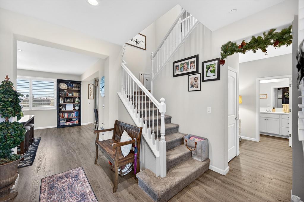 1397 Rio Grande Drive Plumas Lake, CA 95961 - Photo 4 of 54 a view of entryway and hall with wooden floor