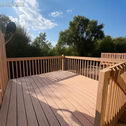 a view of wooden deck
