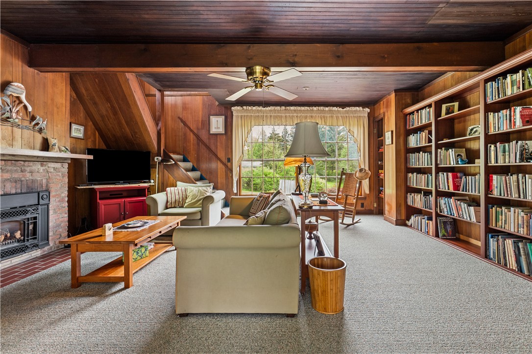 1096 West Lake Road Jerusalem, NY 14418 - Photo 25 of 49 Library & Family Room w/ gas fireplace