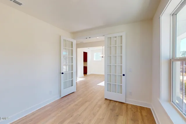 an empty room with a window