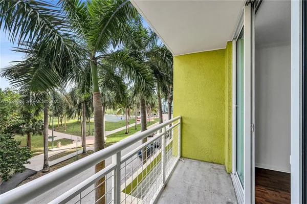 a view of a city from a balcony