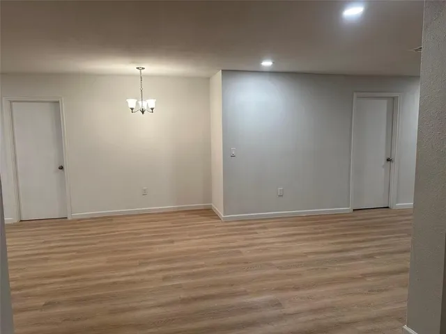 a view of a livingroom with a chandelier