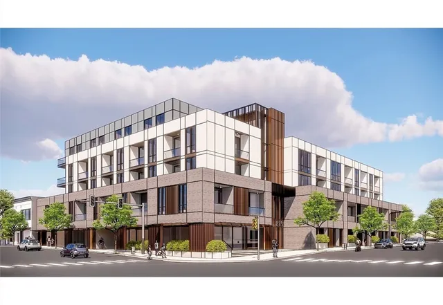 a front view of a building