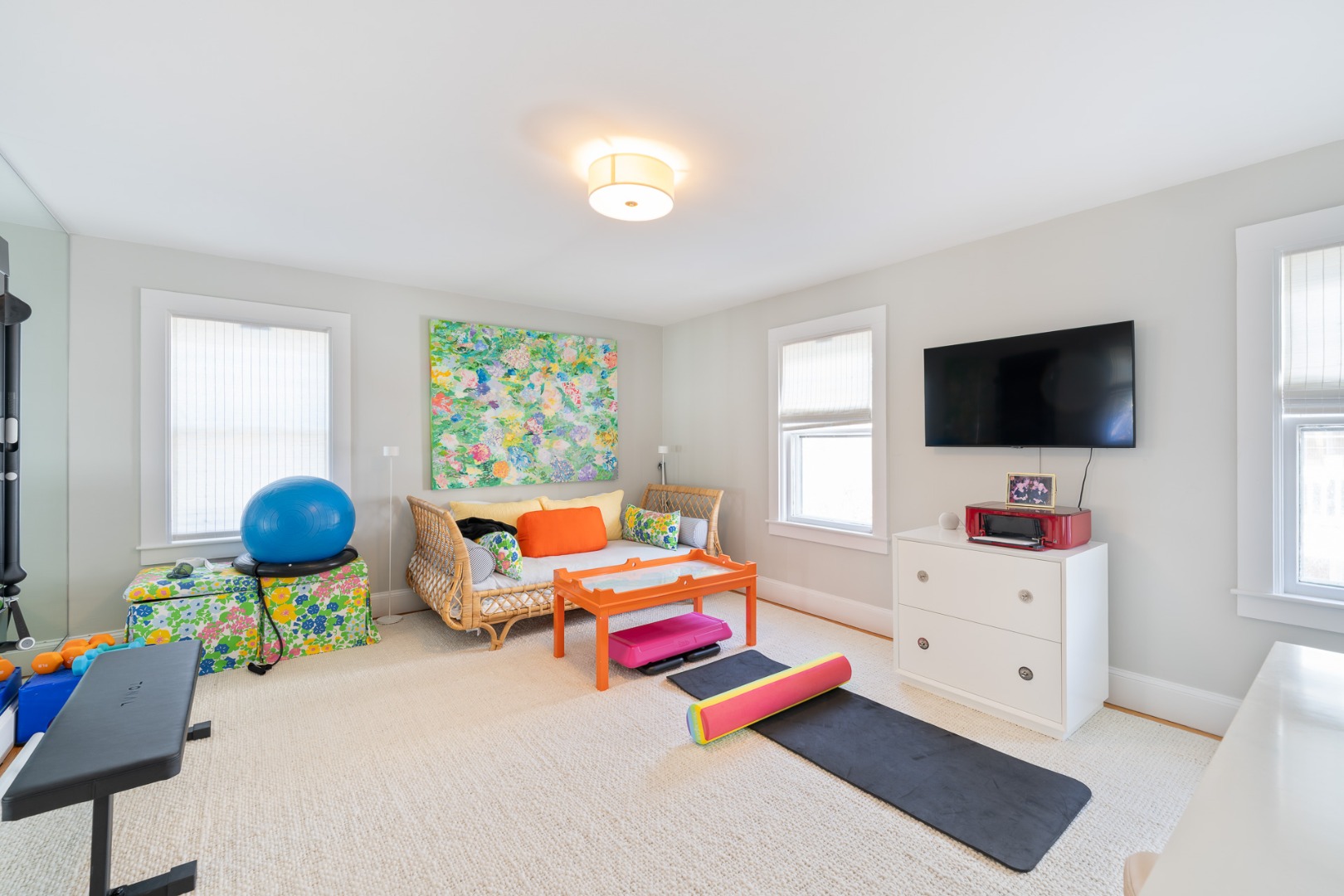 2 Silver Street Nantucket, MA 02554 - Photo 17 of 30 a living room with furniture and a flat screen tv