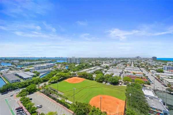 an aerial view of a city