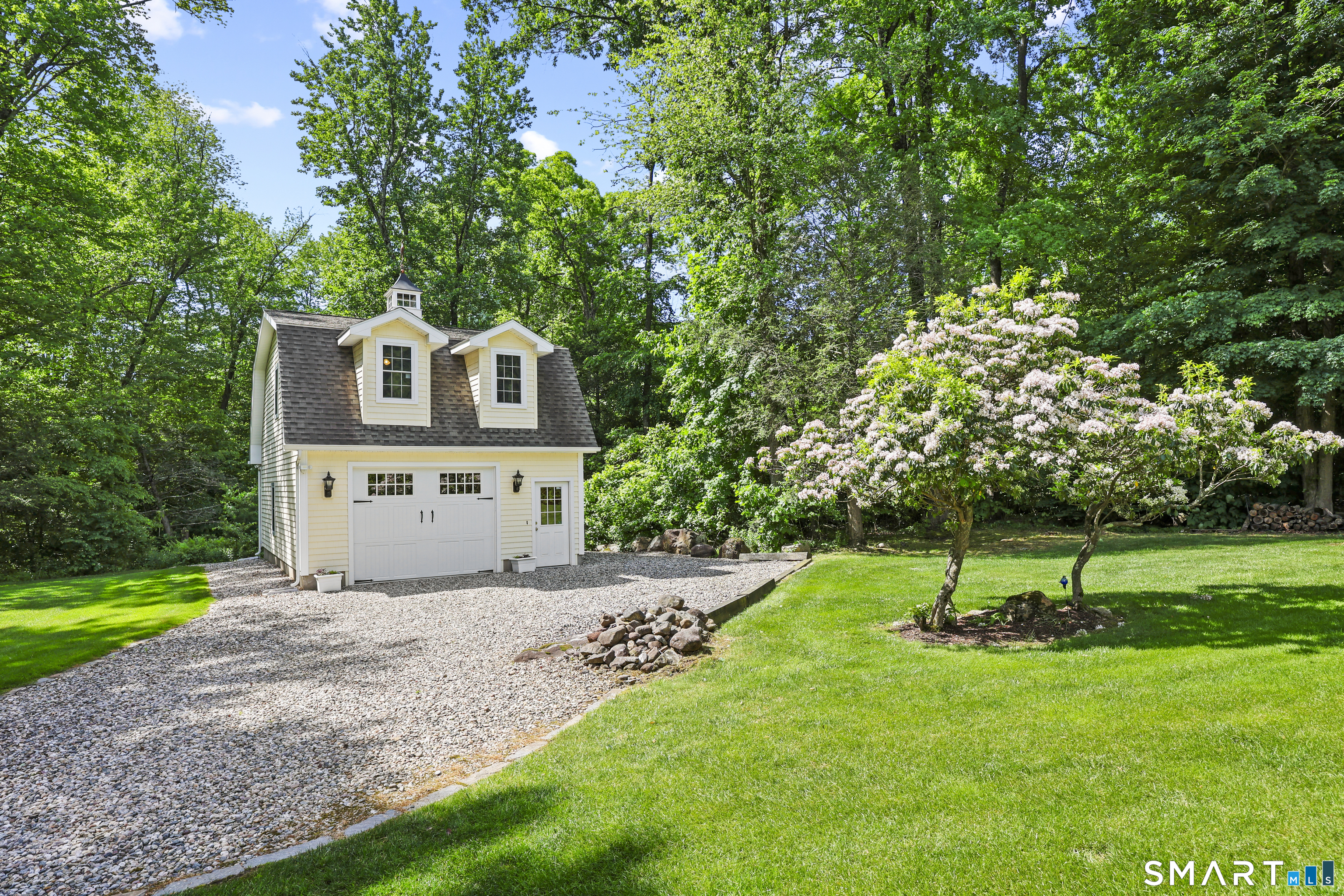 17 Briar Hill Road Avon, CT 06001 - Photo 20 of 38 Carriage house with garage and 2nd floor has 10' cathedral ceilings Garage doors 8' height. Carriage house outbuilding has its' own electric panel and hookup options for water and waste pipes already placed through foundation. Garage height is 10'