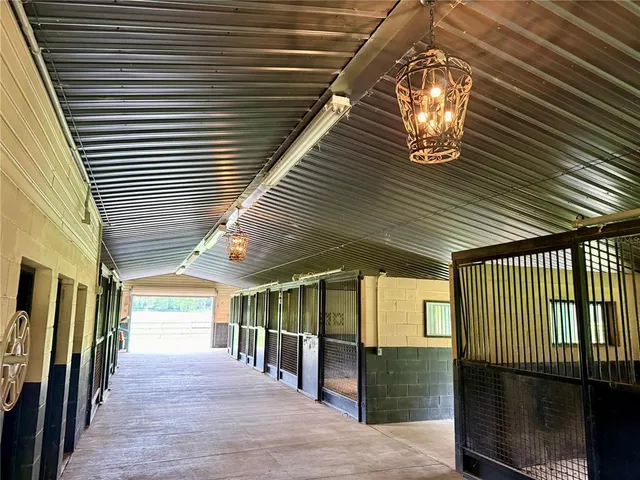 a view of a porch with wooden stairs