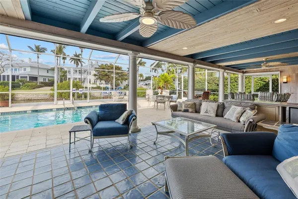 a view of a lake with a house