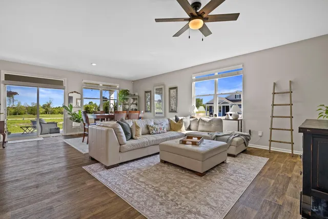 a living room with furniture