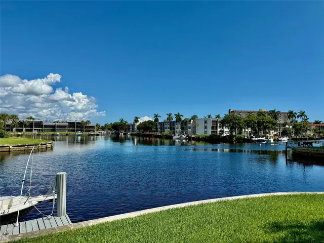 a view of a lake with houses