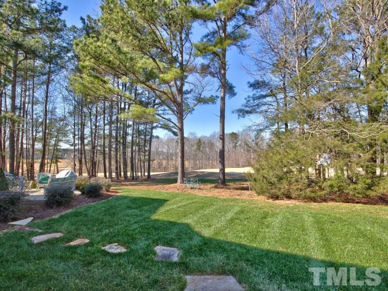 224 Waterville Street Raleigh, NC 27603 - Photo 24 of 25 a backyard of a house with lots of green space and fountain