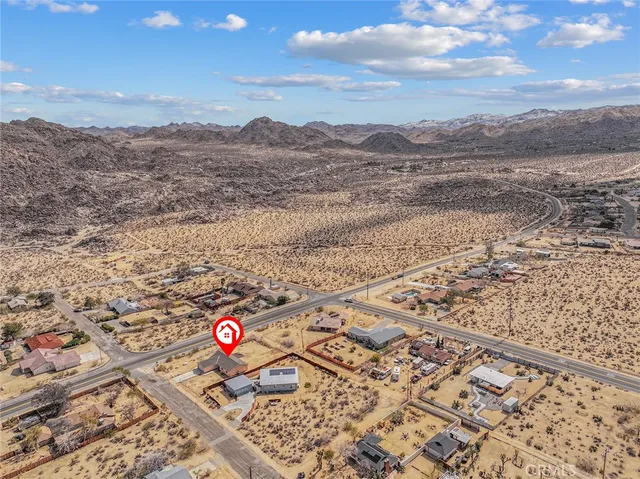 a view of an outdoor space with mountain view