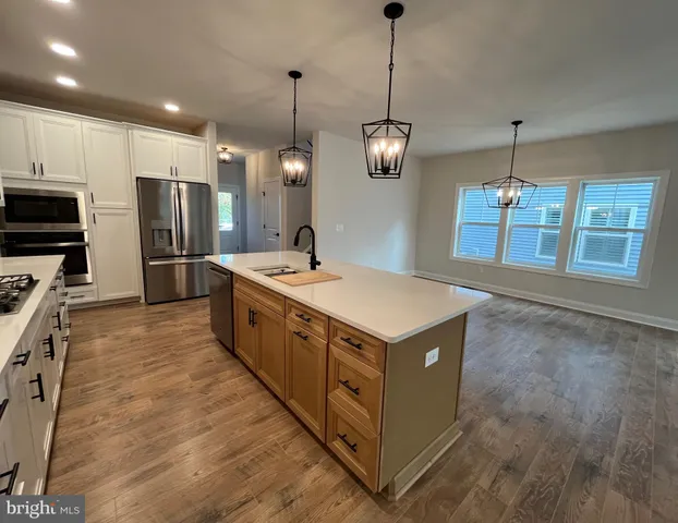 a kitchen with stainless steel appliances granite countertop a sink and a stove