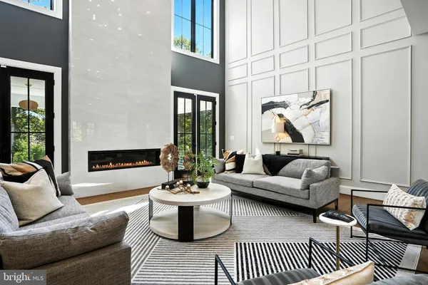 a view of an empty room with a projector