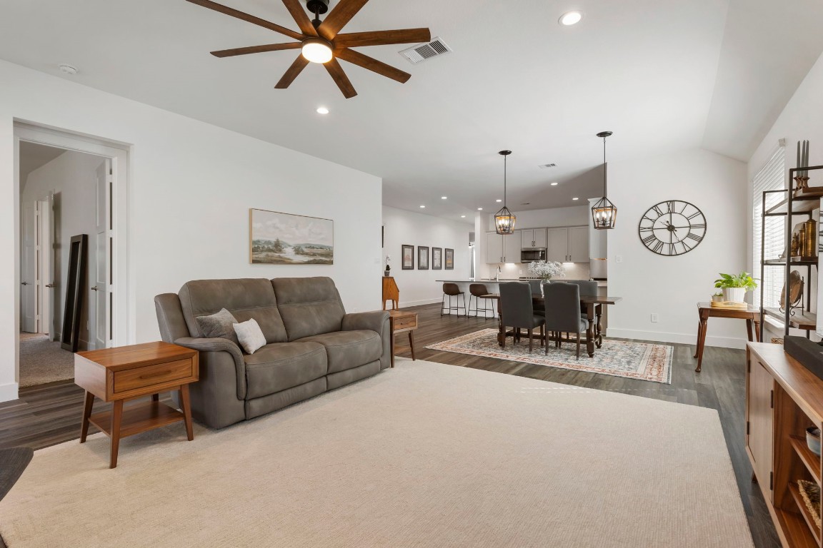 13757 Rising Sun Lane Conroe, TX 77384 - Photo 12 of 39 a living room with furniture and kitchen view