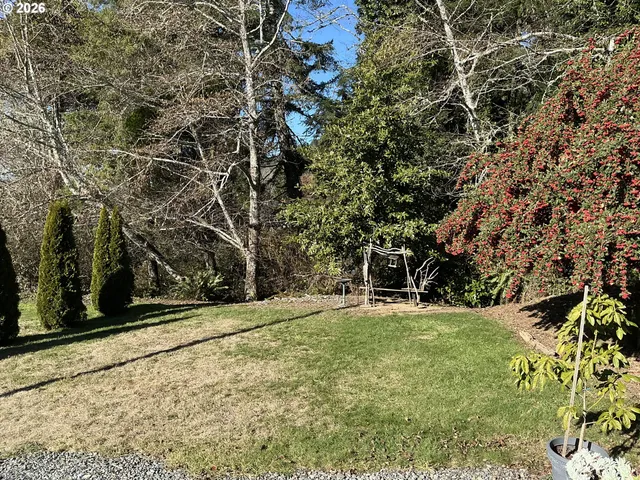 a view of outdoor space with a garden