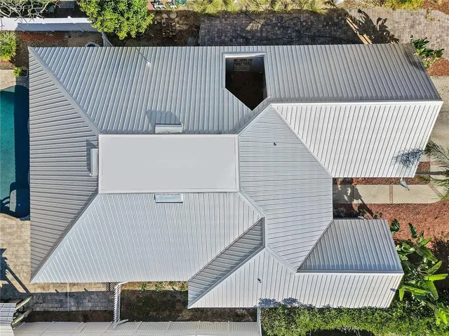 an aerial view of a house