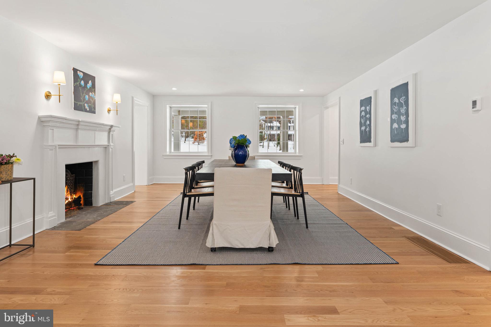 709 Newtown Road Berwyn, PA 19312 - Photo 21 of 82 Dining Room w/ Wood Fireplace.