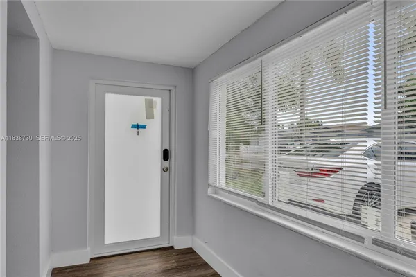 a view of a window in a room