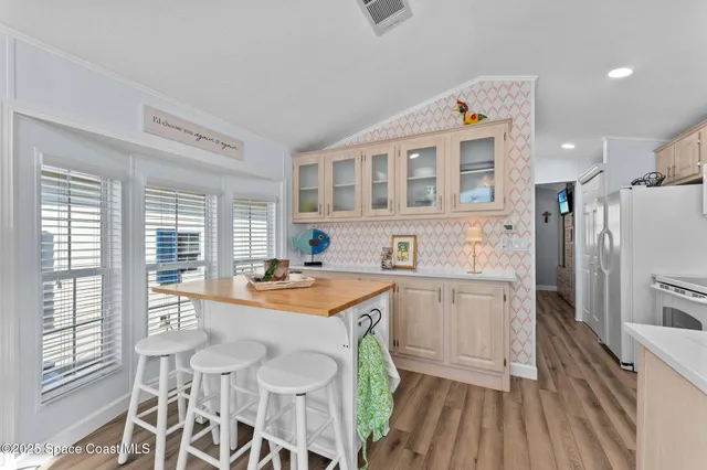 a view of wooden door