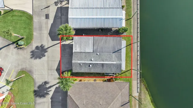 a view of a lake with a house