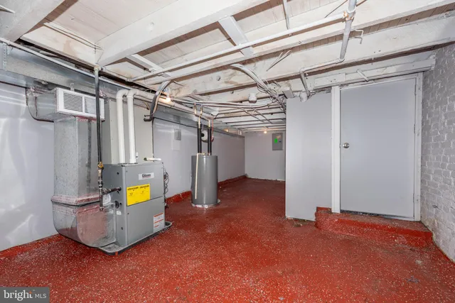 a view of a storage room with an empty room