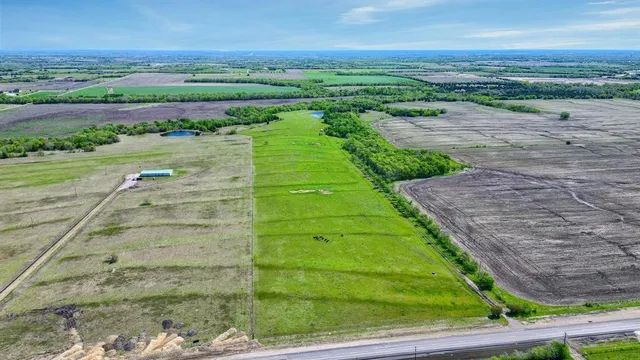 a view of a garden with an ocean