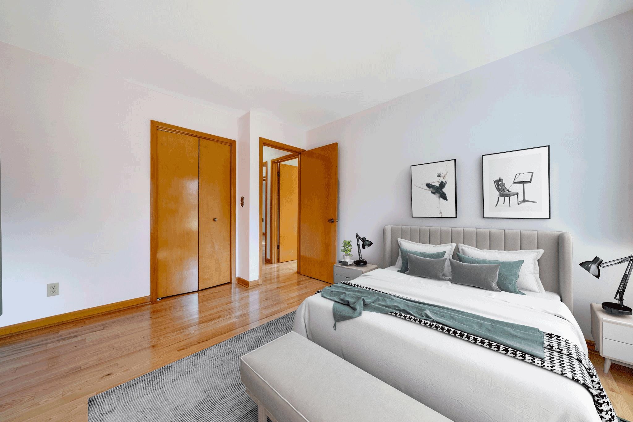 1198 Riverside Road Belvidere, IL 61008 - Photo 13 of 35 a bedroom with a bed and wooden floor