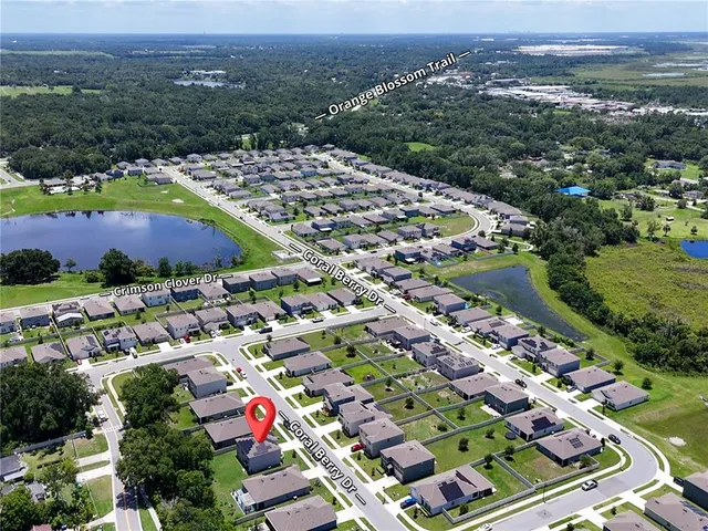 an aerial view of multiple house