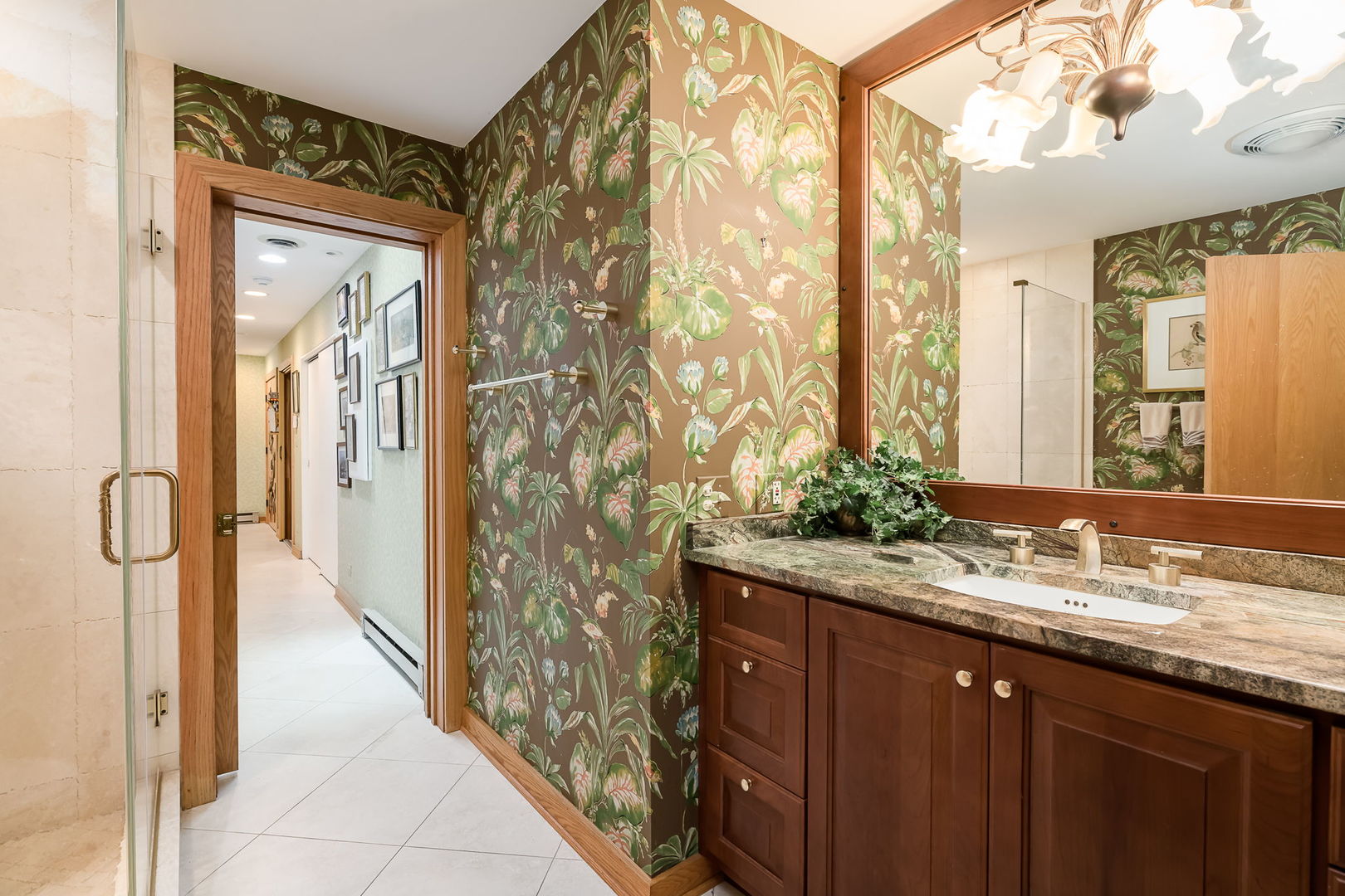 29295 North Callahan Road Wauconda, IL 60084 - Photo 37 of 45 a bathroom with a granite countertop shower sink and mirror
