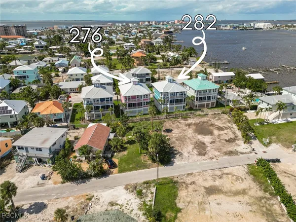 an aerial view of multiple house