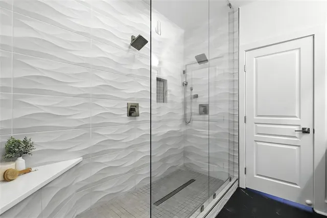 a bathroom with a shower