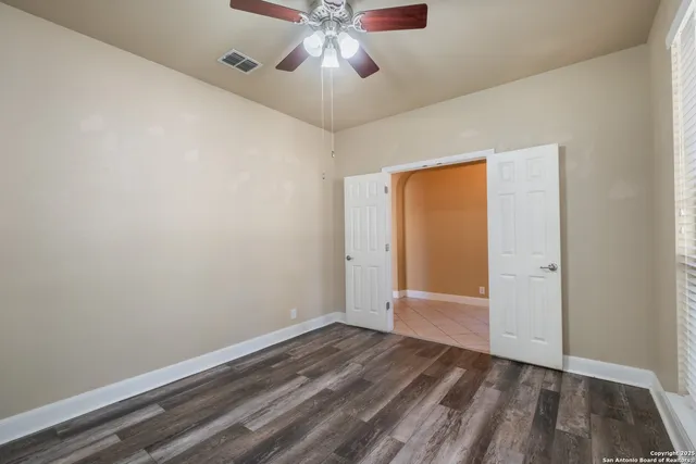 a view of entryway with wooden floor