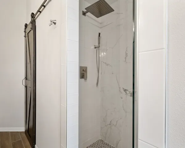 a bathroom with a shower