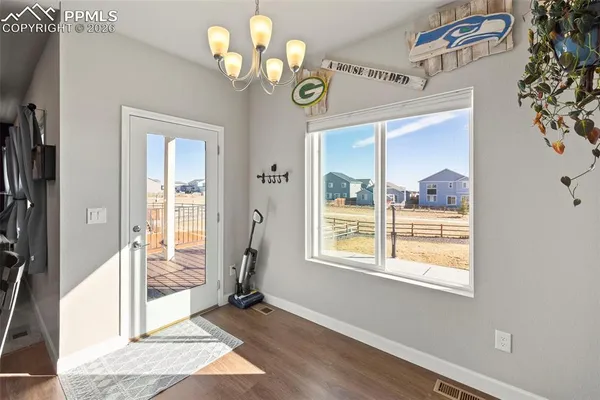 a view of a livingroom with a window