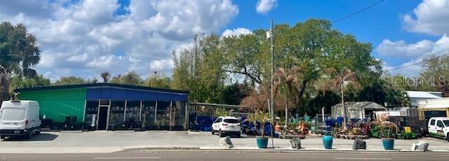 a view of a street with houses