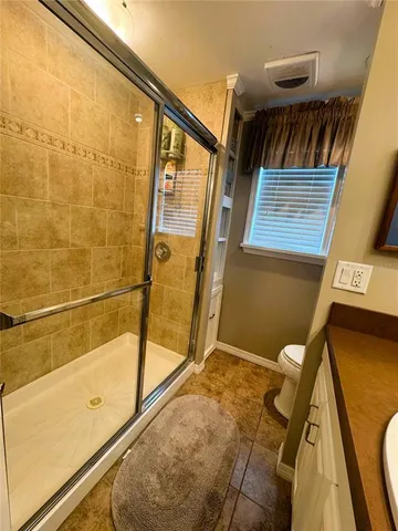 a bathroom with a shower