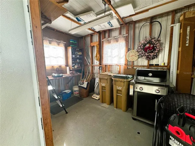 a view of a storage and utility room