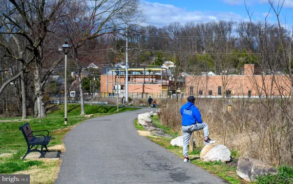 a outdoor space with lots of tables and chairs
