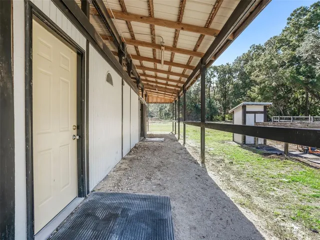 a view of porch with seating space