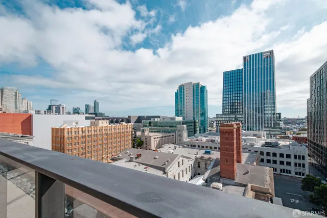 a view of balcony with city view