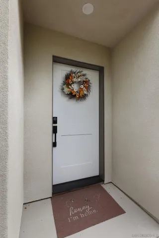 a bedroom with a bed and furniture