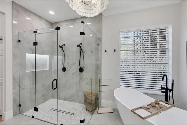 a view of a lake with a yard