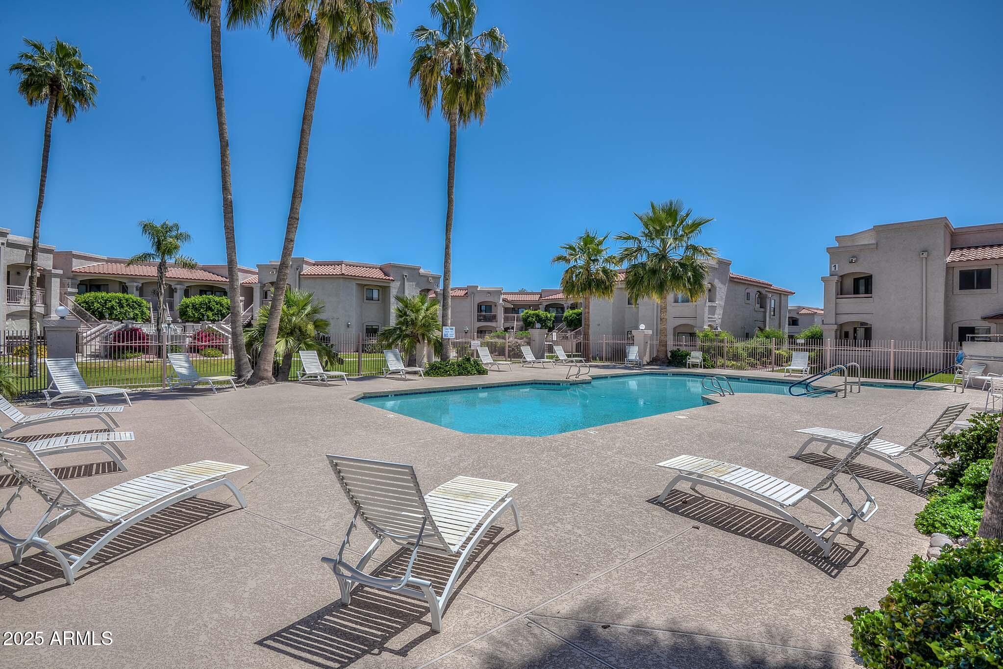 9151 West Greenway Road, Unit 113 Peoria, AZ 85381 - Photo 27 of 36 a view of a yard with palm trees