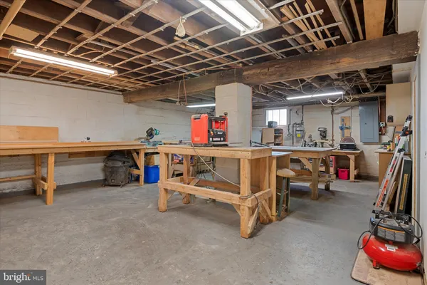 a view of a room with racks