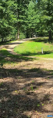 a view of outdoor space with trees all around