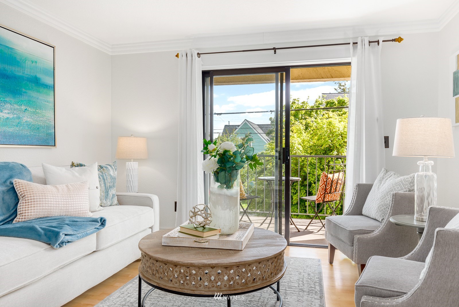 1400 Northwest 60th Street, Unit 202 Seattle, WA 98107 - Photo 2 of 23 a living room with furniture and a large window