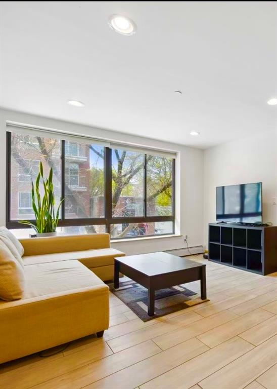 229 55th Street, Unit 2A Brooklyn, NY 11220 - Photo 3 of 12 a living room with furniture and a flat screen tv