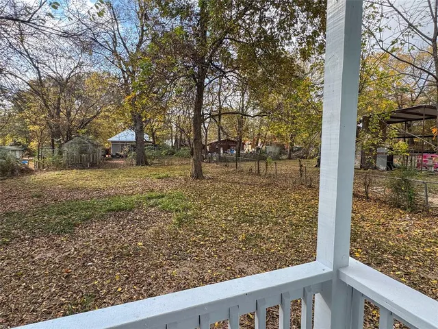 a view of a yard from a window